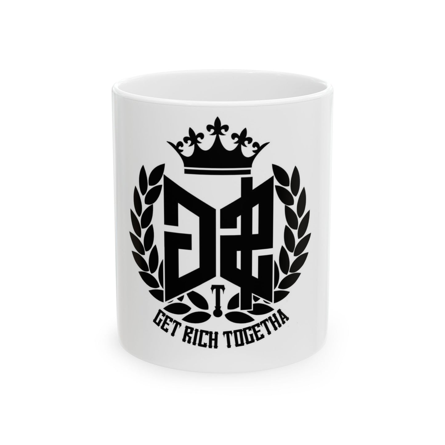 Get Rich Together Ceramic Mug — Money Crest Coffee Cup (11oz & 15oz)