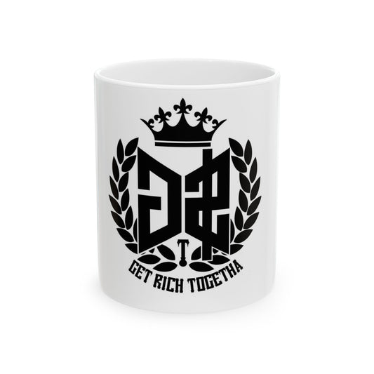 Get Rich Together Ceramic Mug — Money Crest Coffee Cup (11oz & 15oz)